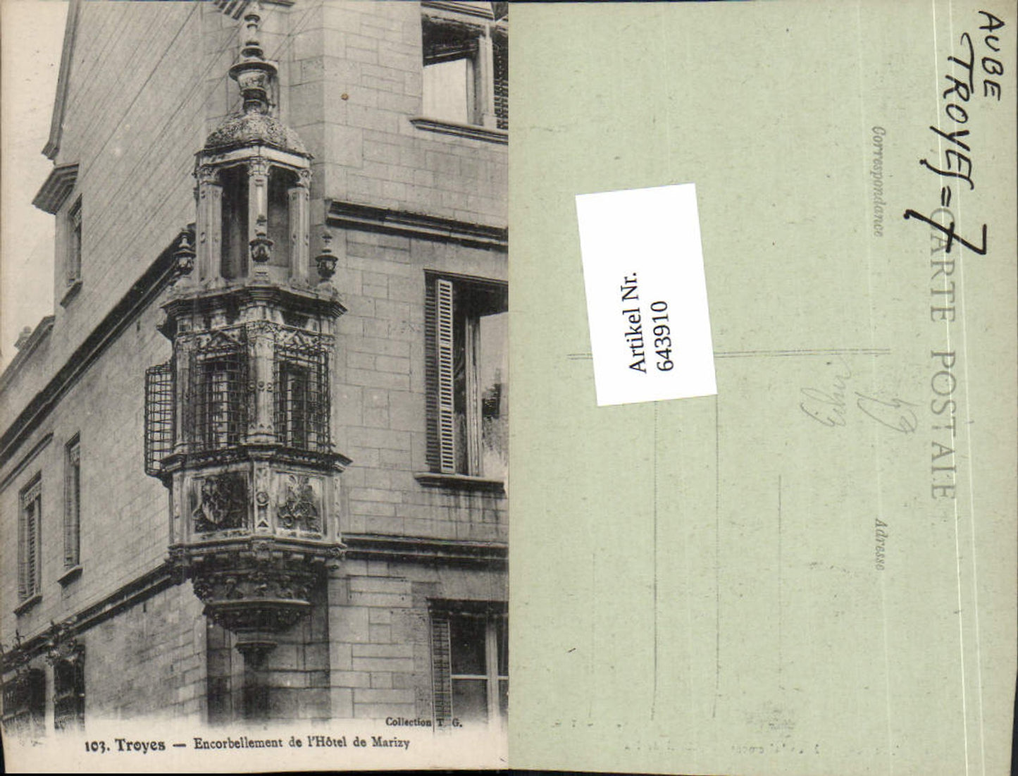 643910,Troyes Aube Erker Hotel de Marizy