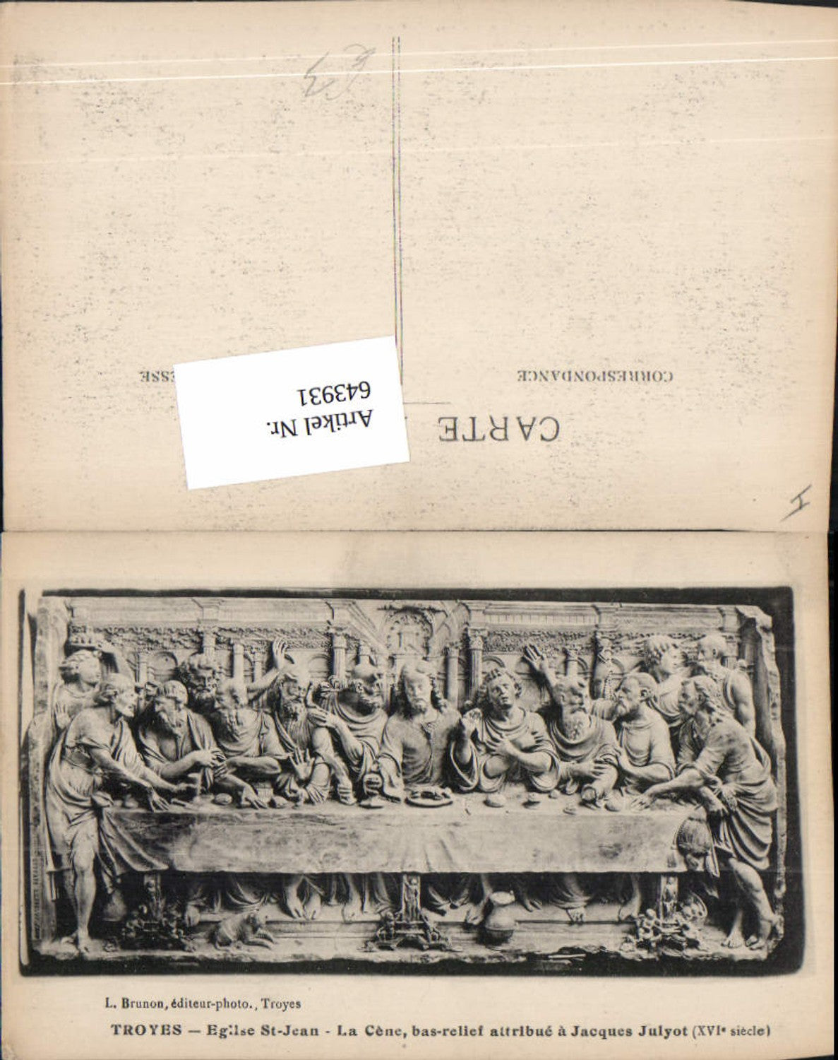 643931,Troyes Aube Eglise St. Jean Letzte Abendmahl