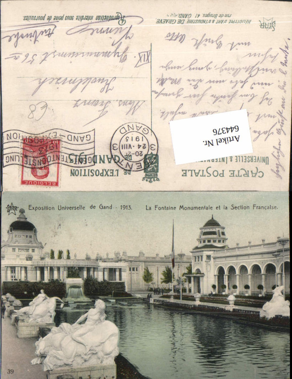 644376,Ausstellung Exposition Universelle de Gand 1913