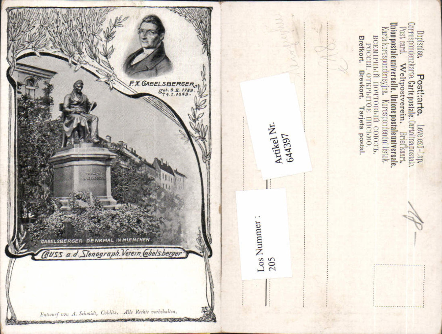 644397,Stenographie Stenographen Verein Gabelsberger F.X. München
