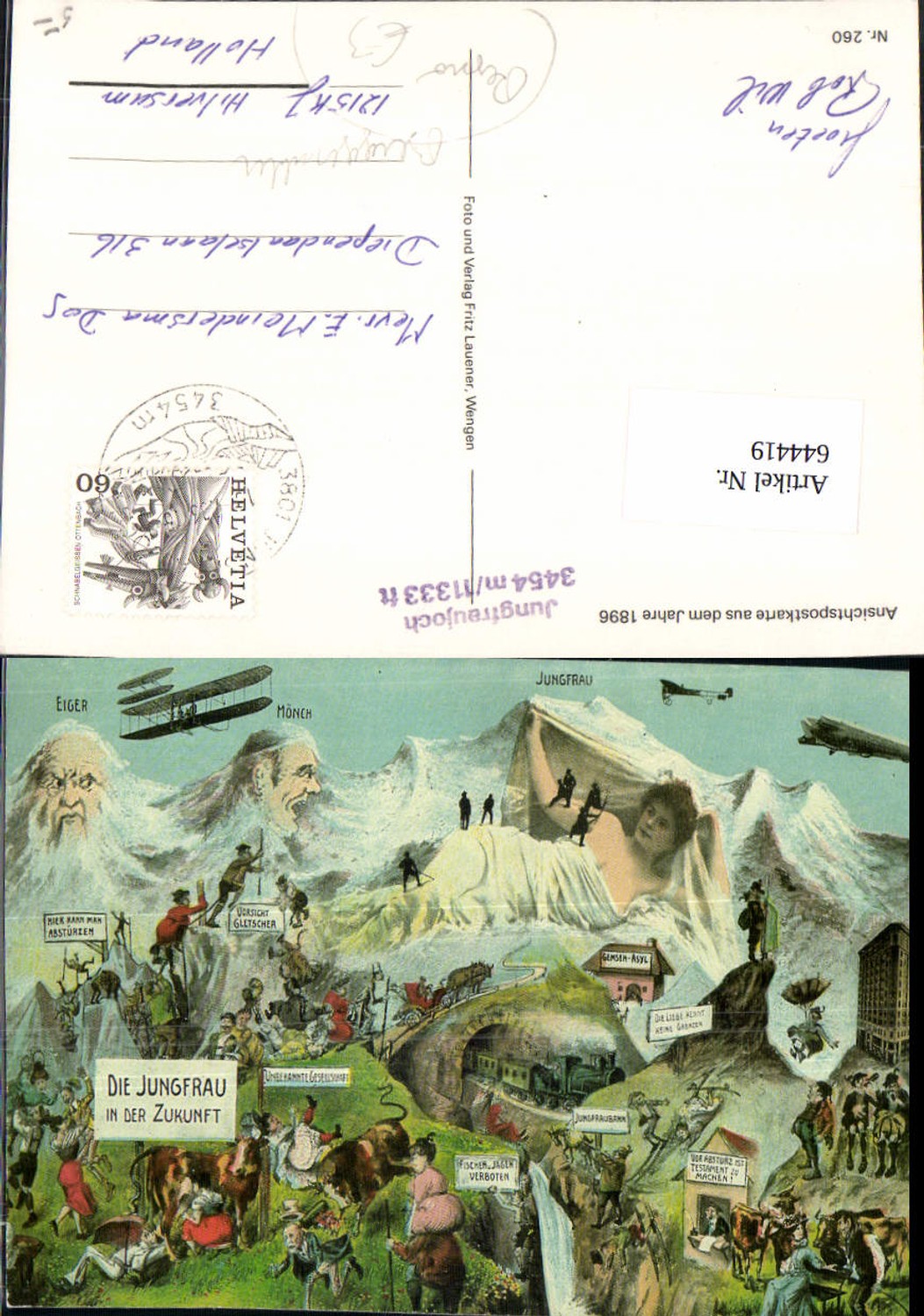 644419,REPRO Berggesichter Die Jungfau in der Zukunft Humor Eiger Mönch