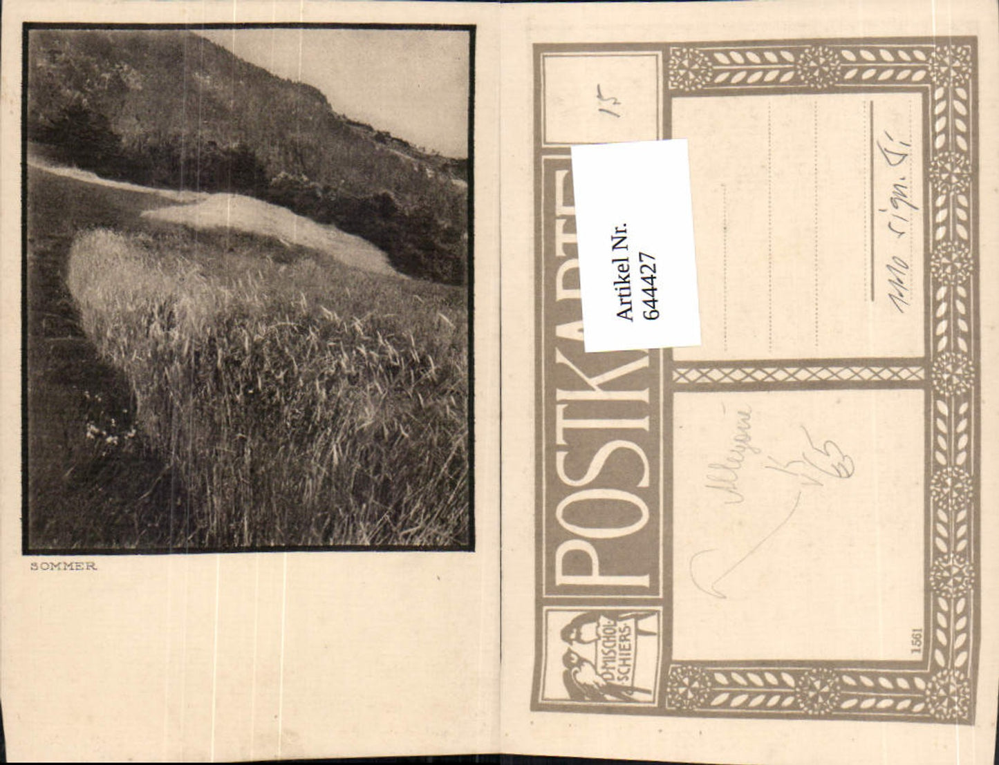 644427,Allegorie AK Sommer Getreide Feld