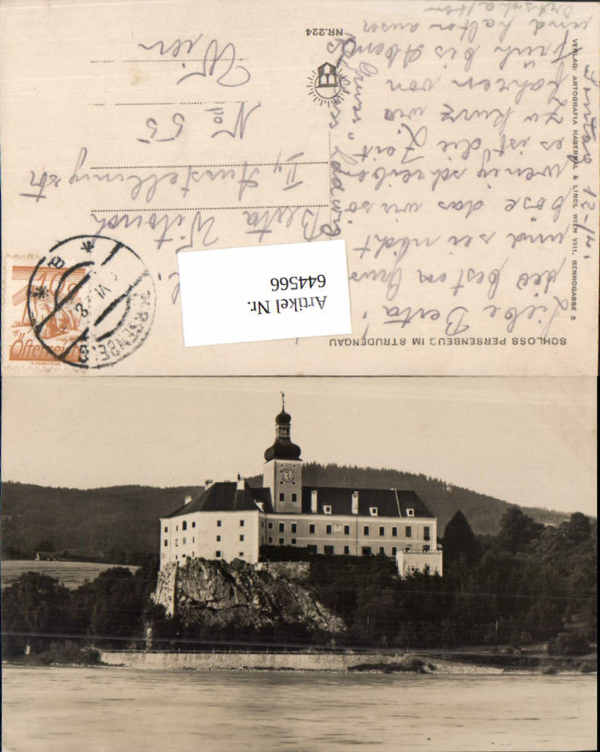 644566,tolle Foto-AK Schloss Persenbeug Ybbs an der Donau Strudengau