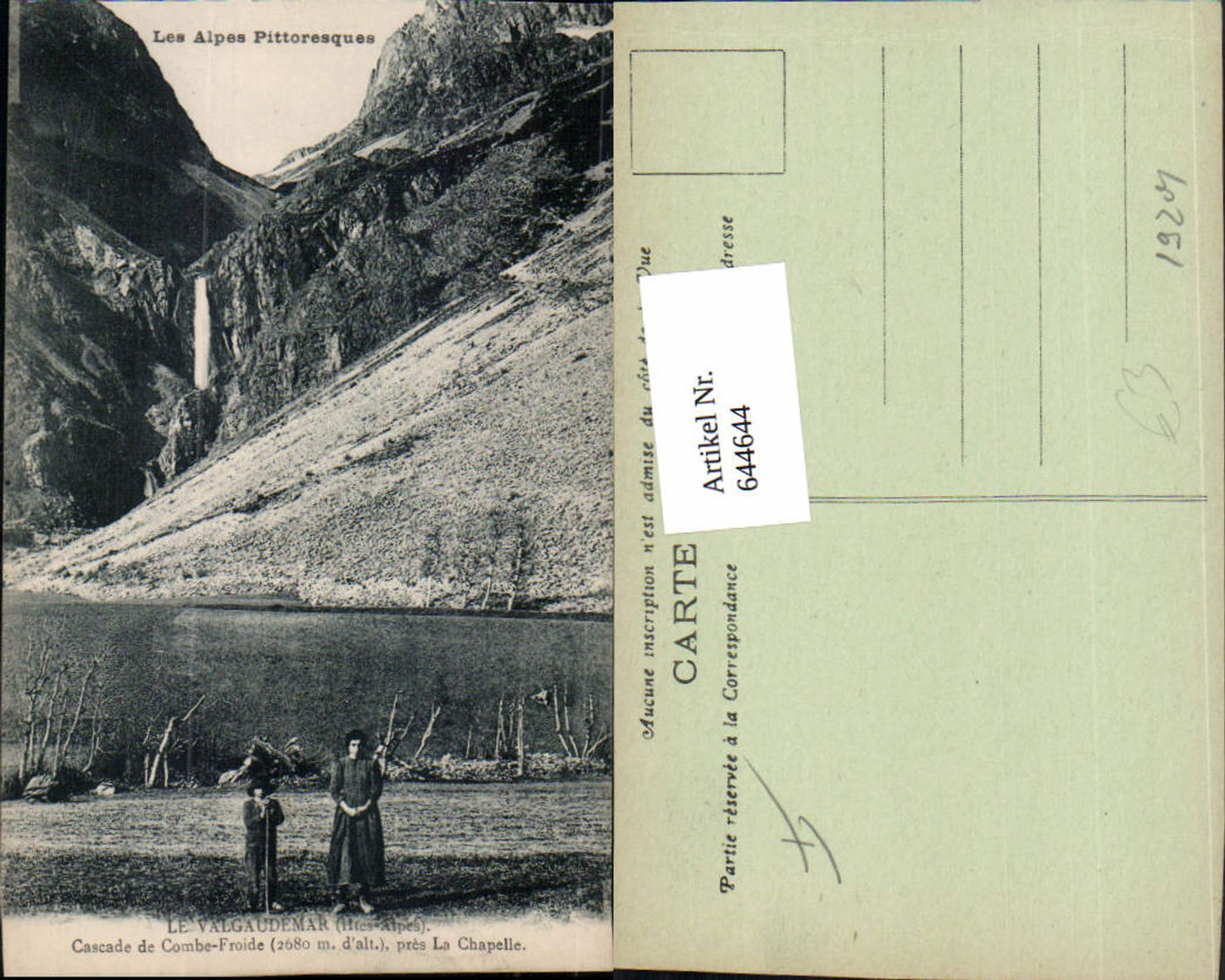 644644,Hautes Alpes Valgaudemar Cascade de Combe Froide La Chapelle