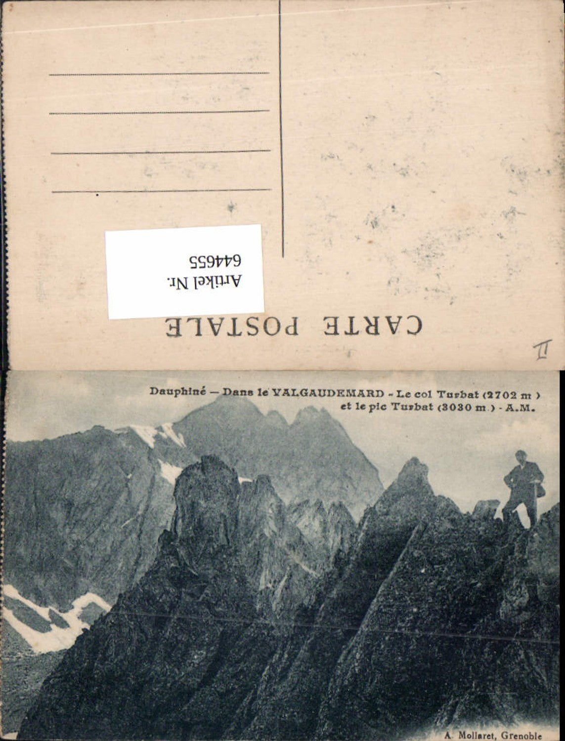 644655,Hautes Alpes Valgaudemar Turbat Bergsteiger pub A. Mollaret Grenoble