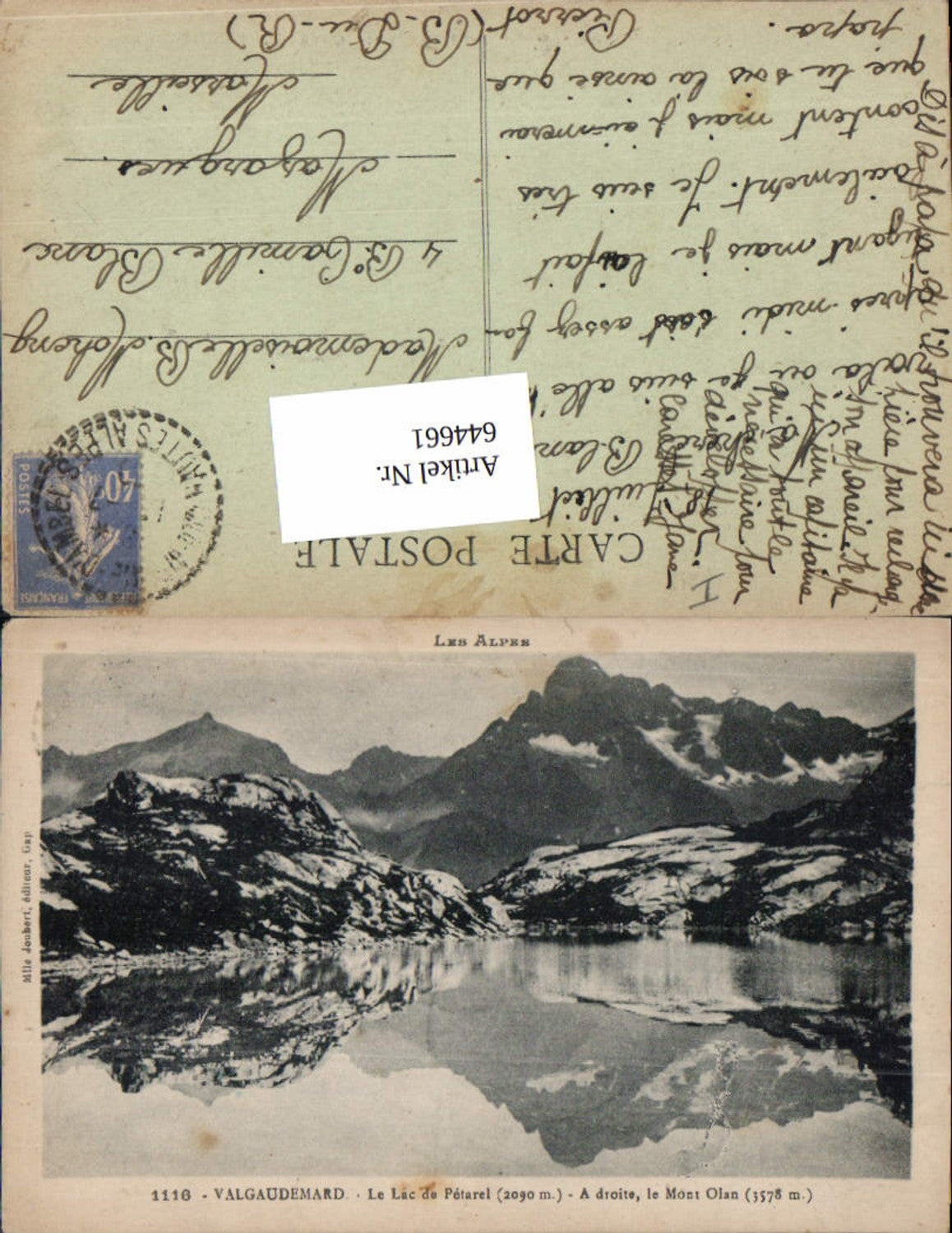 644661,Hautes Alpes Valgaudemar La Chapelle Lac de Petarel