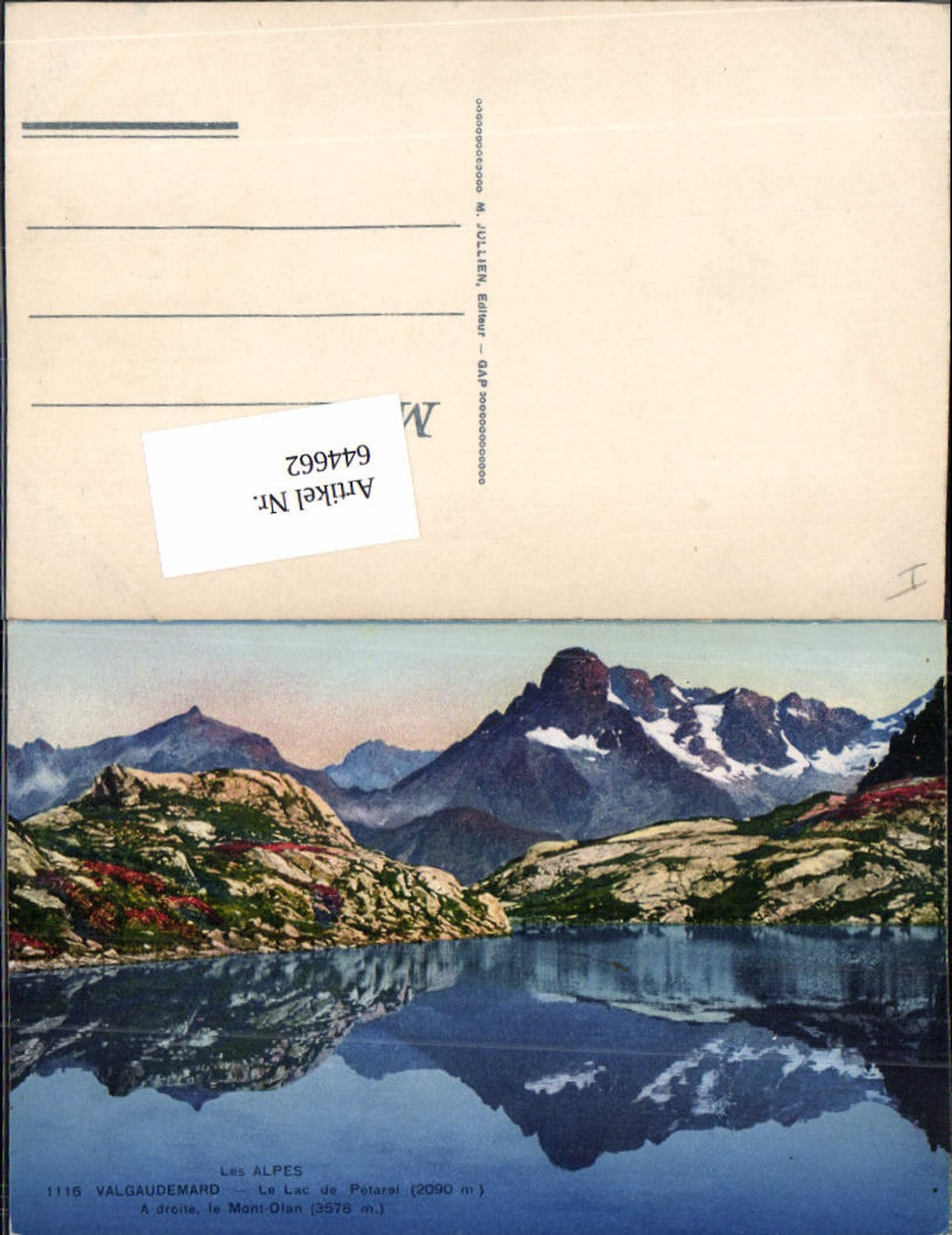 644662,Hautes Alpes Valgaudemar La Chapelle Lac de Petarel