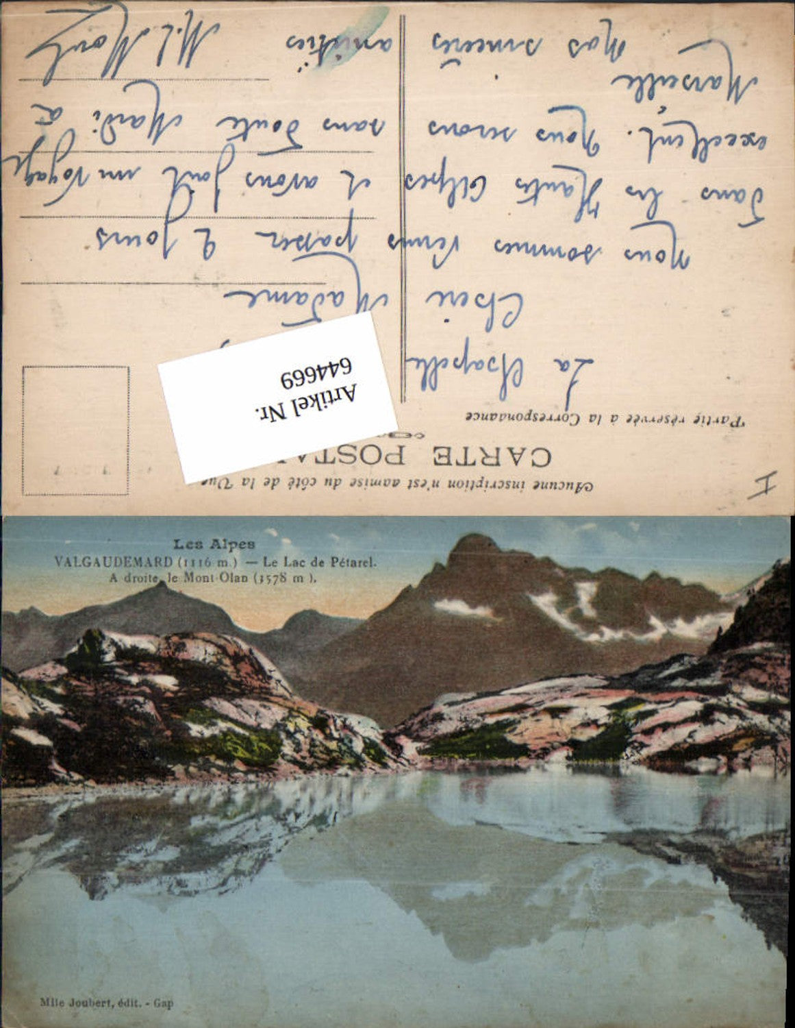 644669,Hautes Alpes Valgaudemar La Chapelle Lac de Petarel