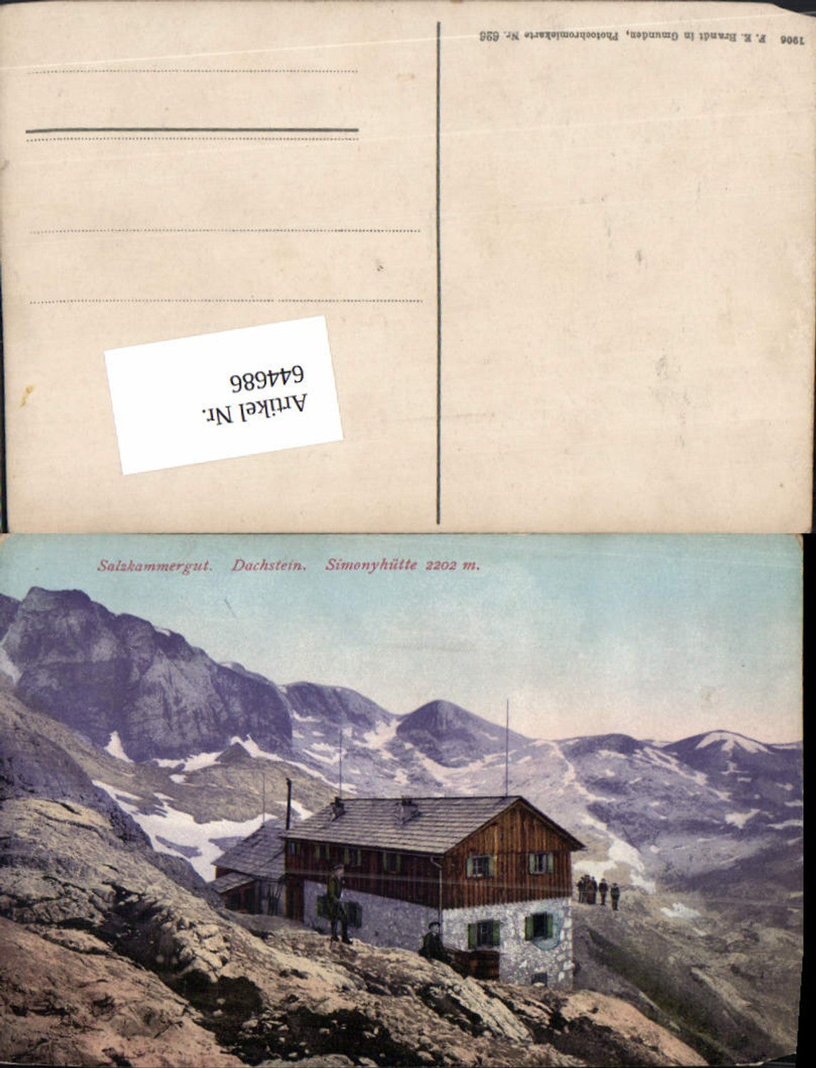 644686,Dachstein Simonyhütte bei Gosau Salzkammergut pub Brandt 626