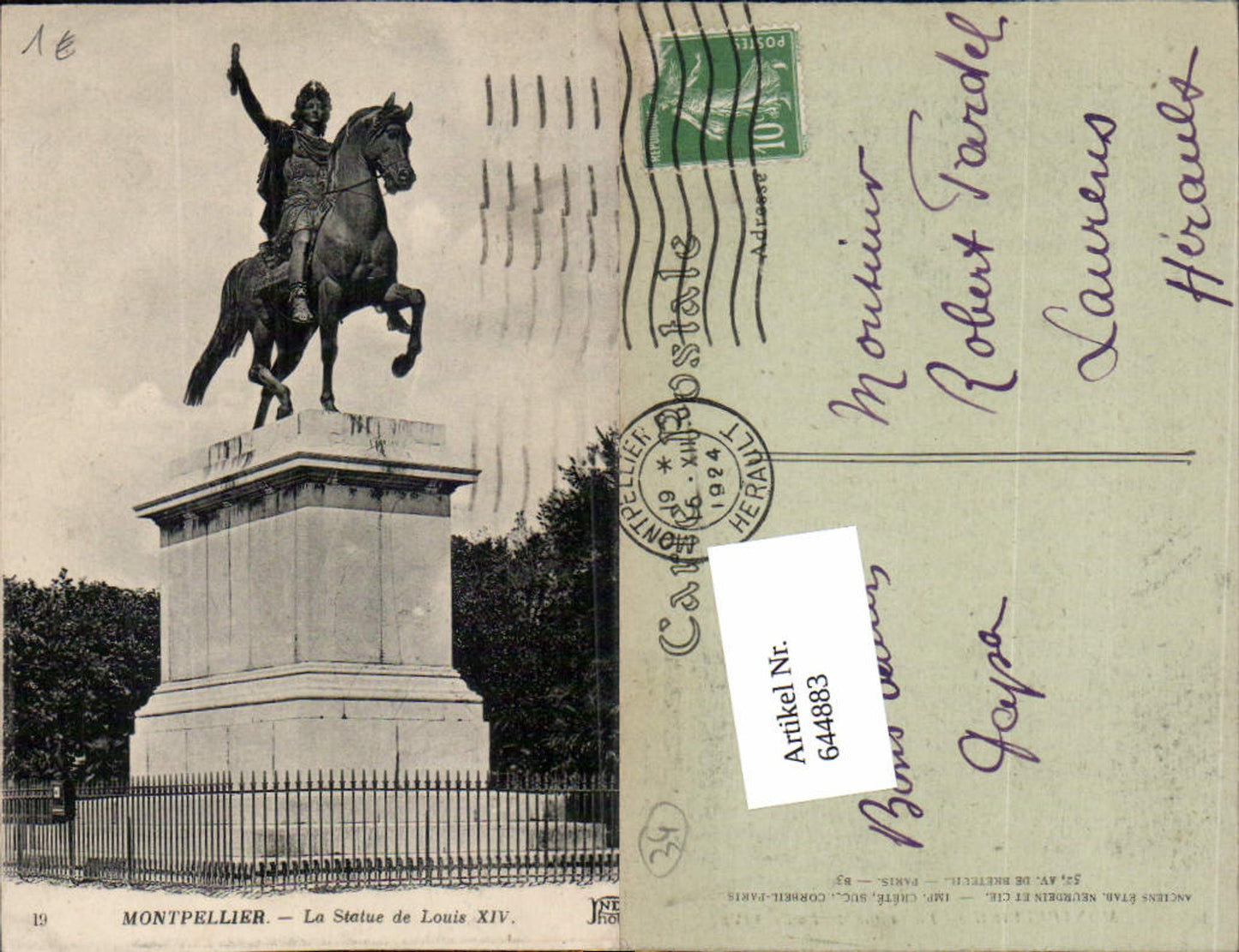 644883,Montpellier Herault Statue Louis XIV Peyrou