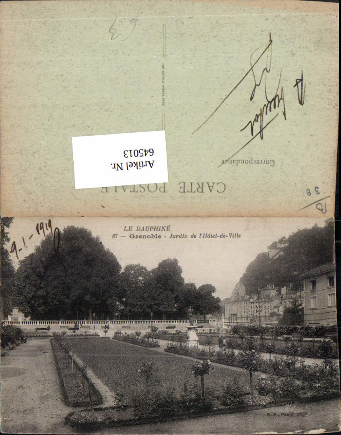 645013,Grenoble Isere Jardin de Hotel de Ville