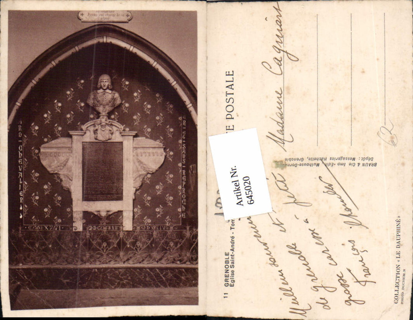 645020,Grenoble Isere Eglise Saint Andre Tombeau de Bayard