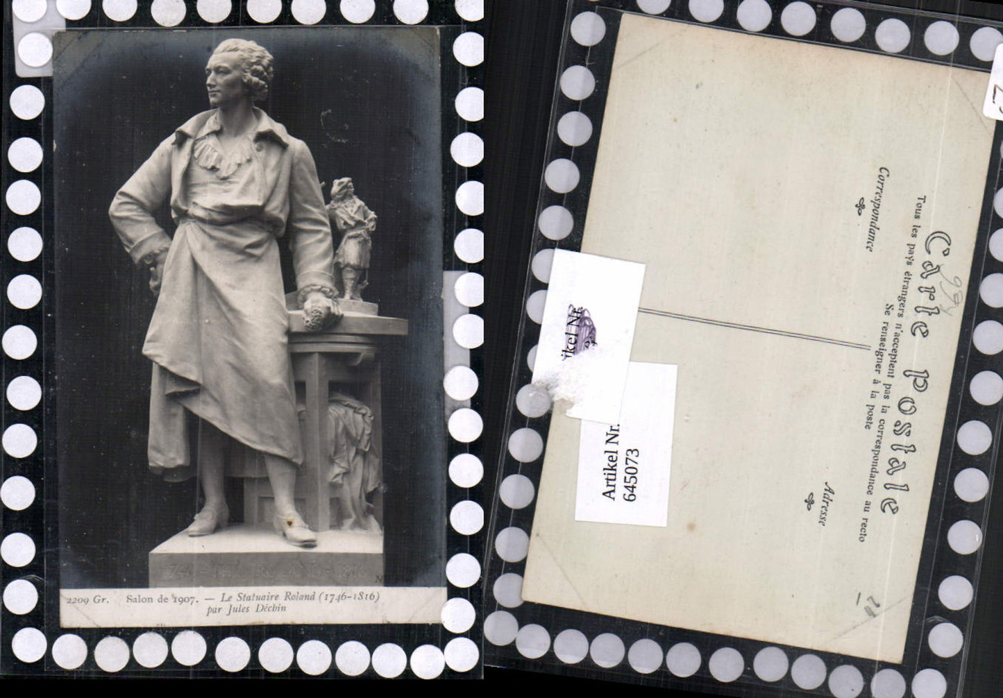 645073,Künstler AK Jules Dechin Le Statuaire Roland Salon de 1907 ND Phot.