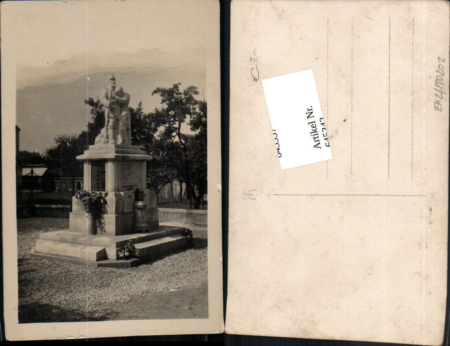 645342,Foto-AK Kriegerdenkmal Friedhof Tod 1. WK Denkmal