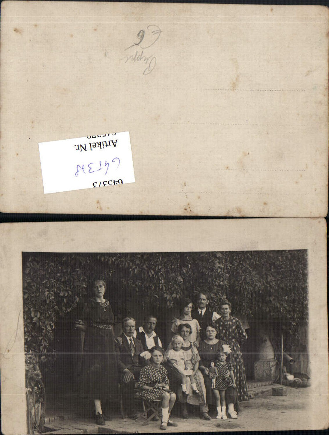 645378,Foto-AK Kinder Puppe Familie Spielzeug