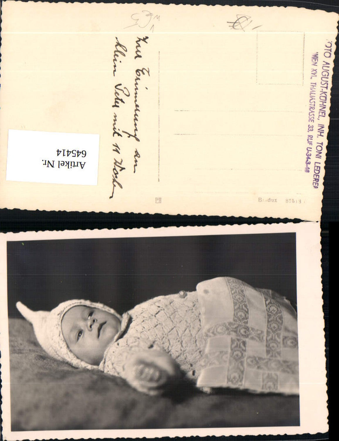 645414,Foto-AK Atelier August Kühnel Wien Ottakring (Toni Lederer) Baby Kind