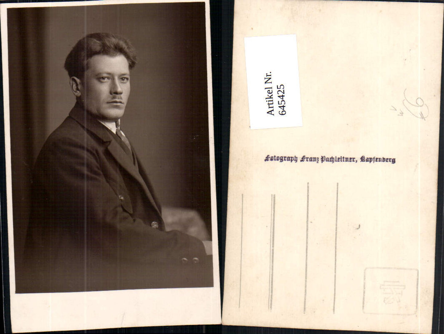 645425,Foto-AK Fotograph Franz Pachleitner Kapfenberg Mann Portrait Anzug