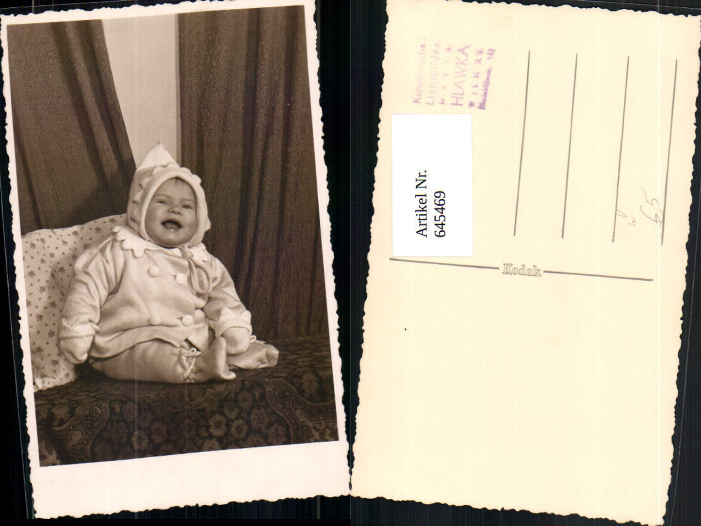 645469,Foto-AK Fotokunst Maria Hlawka Wien Fünfhaus Rudolfsheim Baby lacht