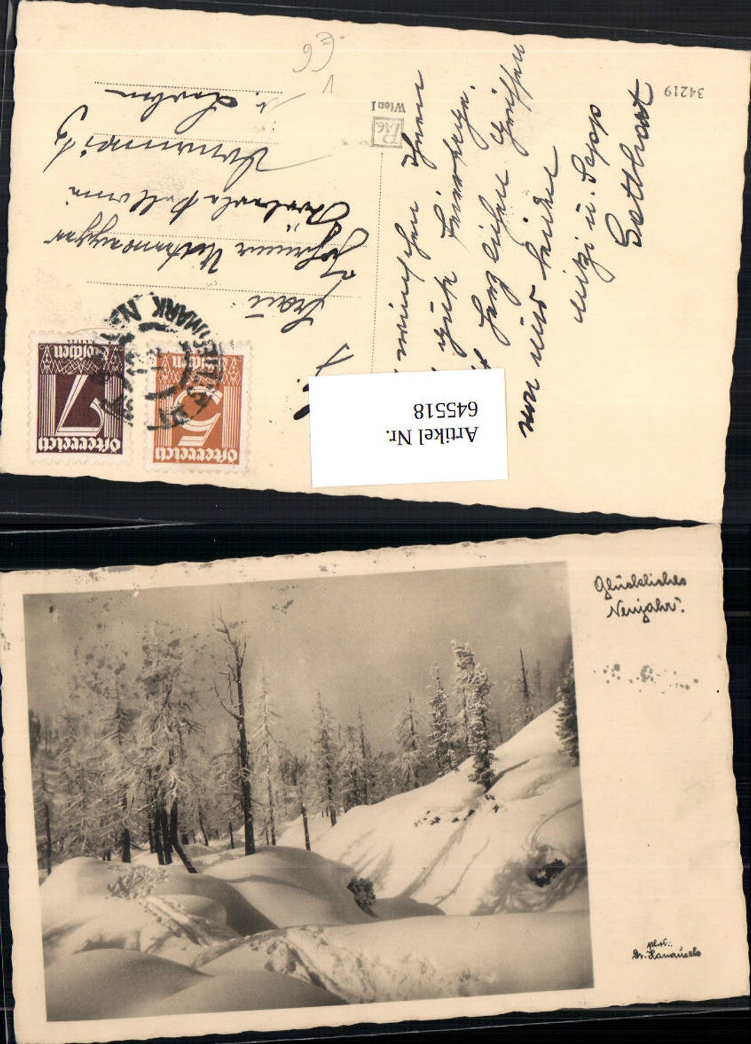 645518,Foto-AK Dr. Hanausels Fotograf phot. Winterlandschaft n. Donawitz Leoben