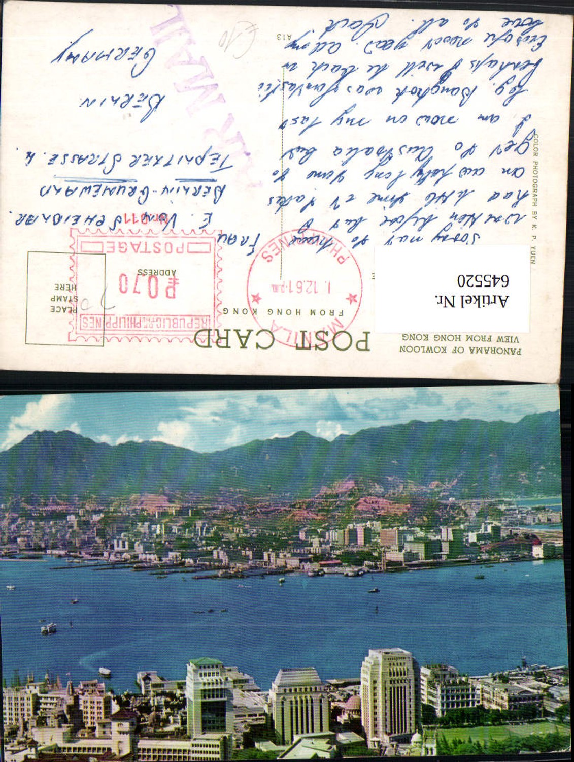 645520,China Kowloon Hong Kong Hongkong to Germany Berlin