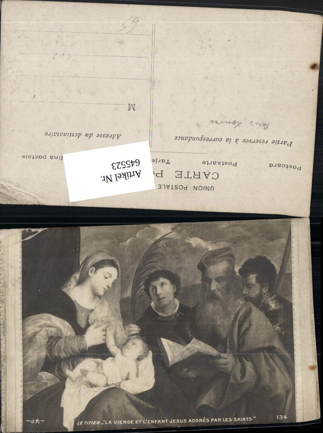 645523,Photo AK Le Titien La Vierge Enfant Jesus Adores reading reads Apostles