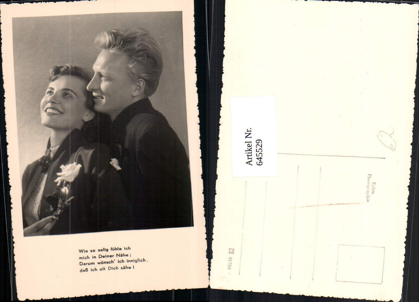 645529,Foto-AK Rose Paar Liebe