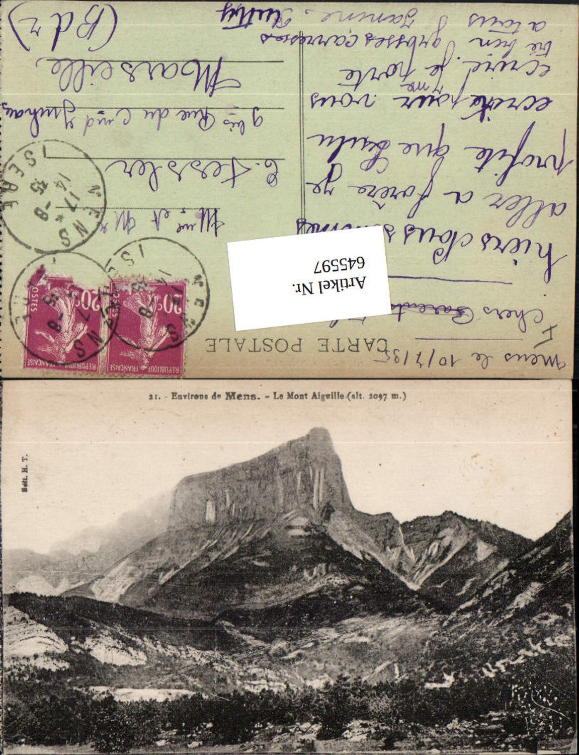 545597,Ligne de Grenoble Isere Environs de Mens Aiguille