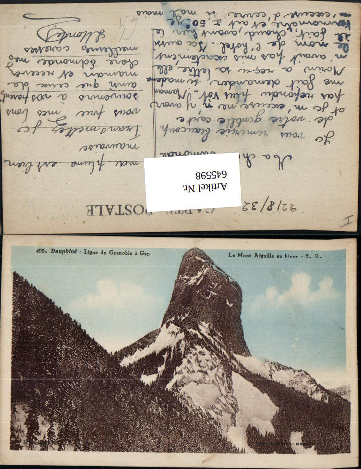 545598,Ligne de Grenoble Isere Environs de Mens Aiguille