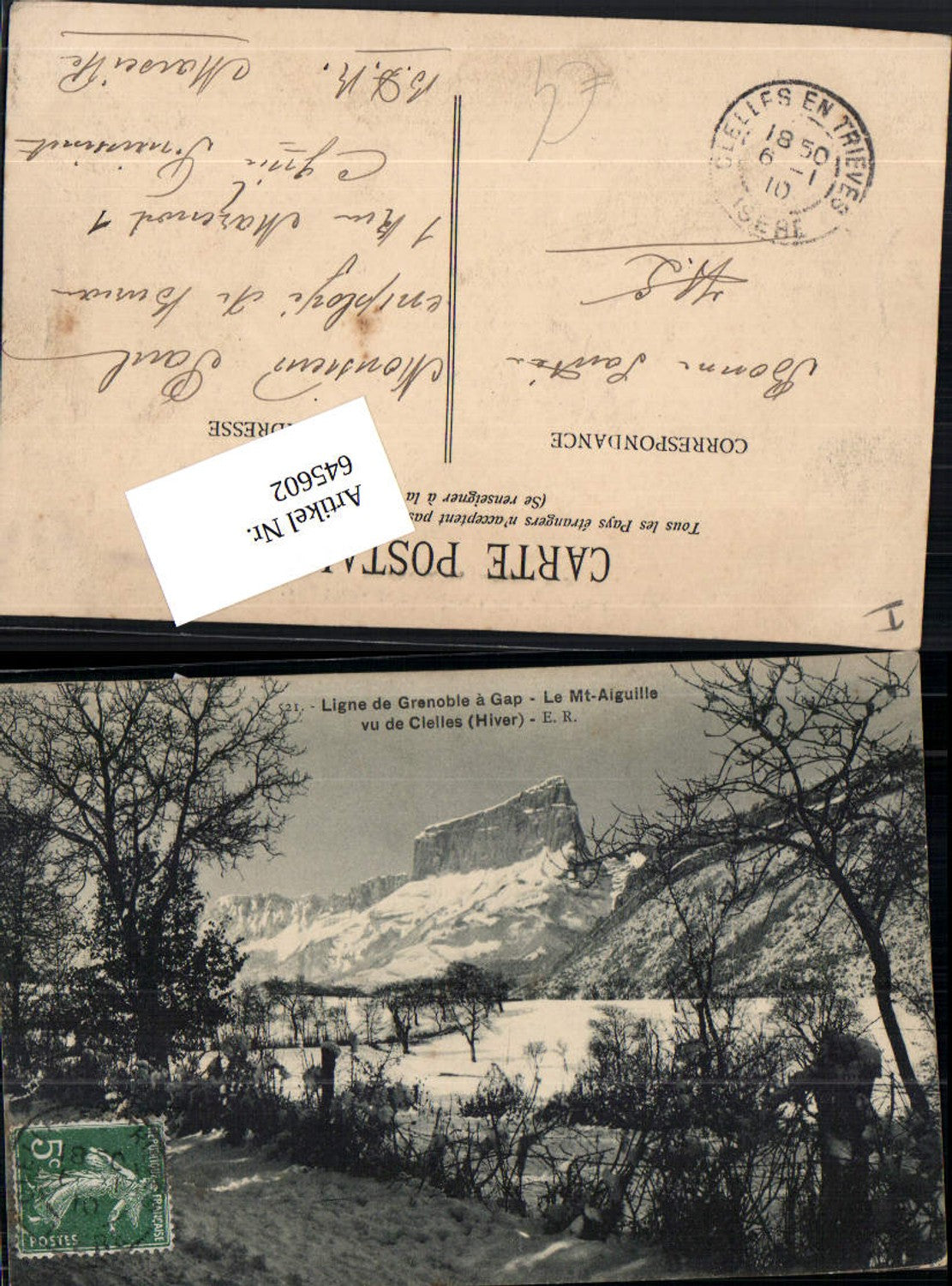 545602,Ligne de Grenoble Isere Environs de Mens Aiguille