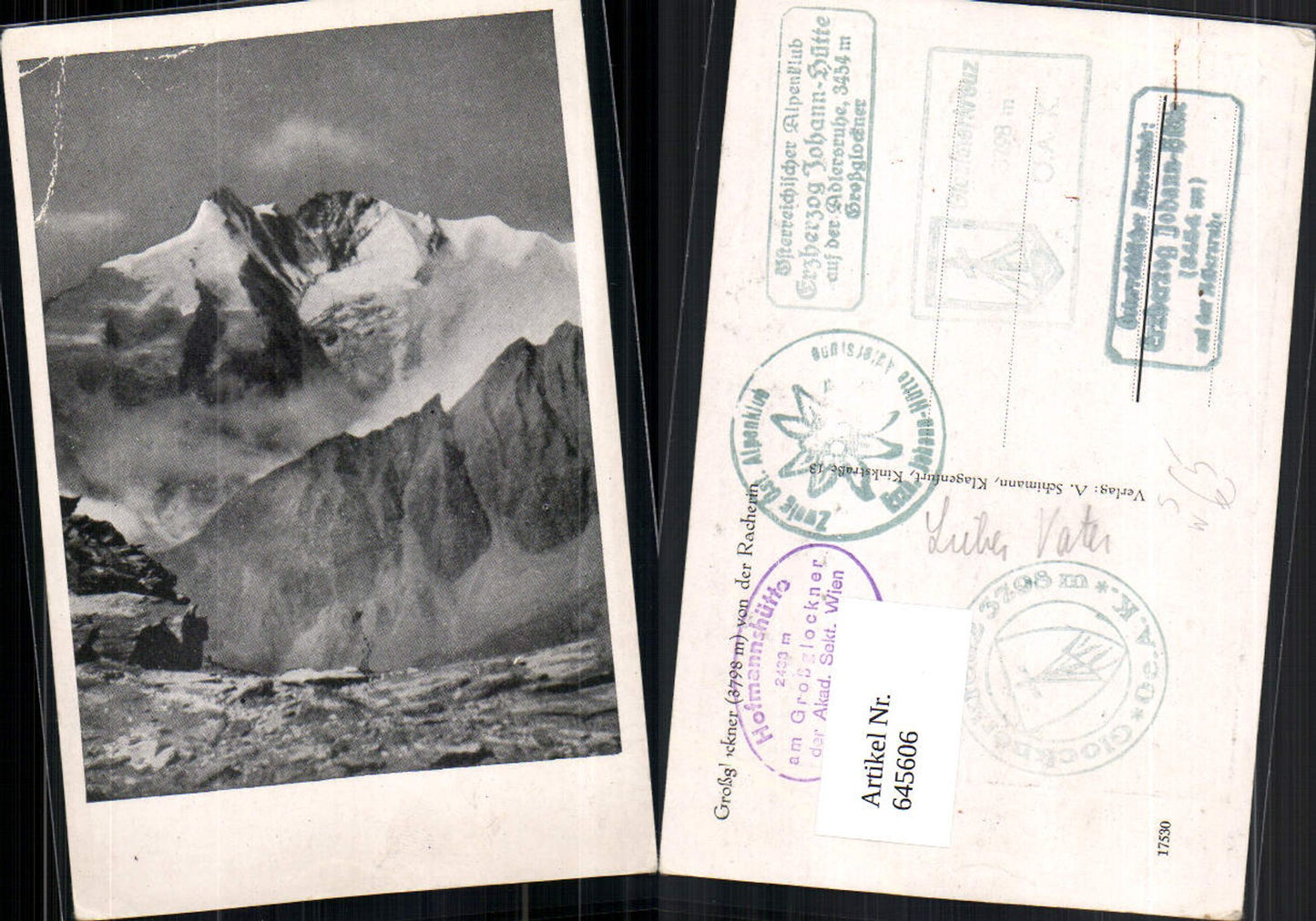 545606,Grossglockner Hochalpenstraße Heiligenblut Hüttenstempel Hofmannshütte Erz. Johann usw.