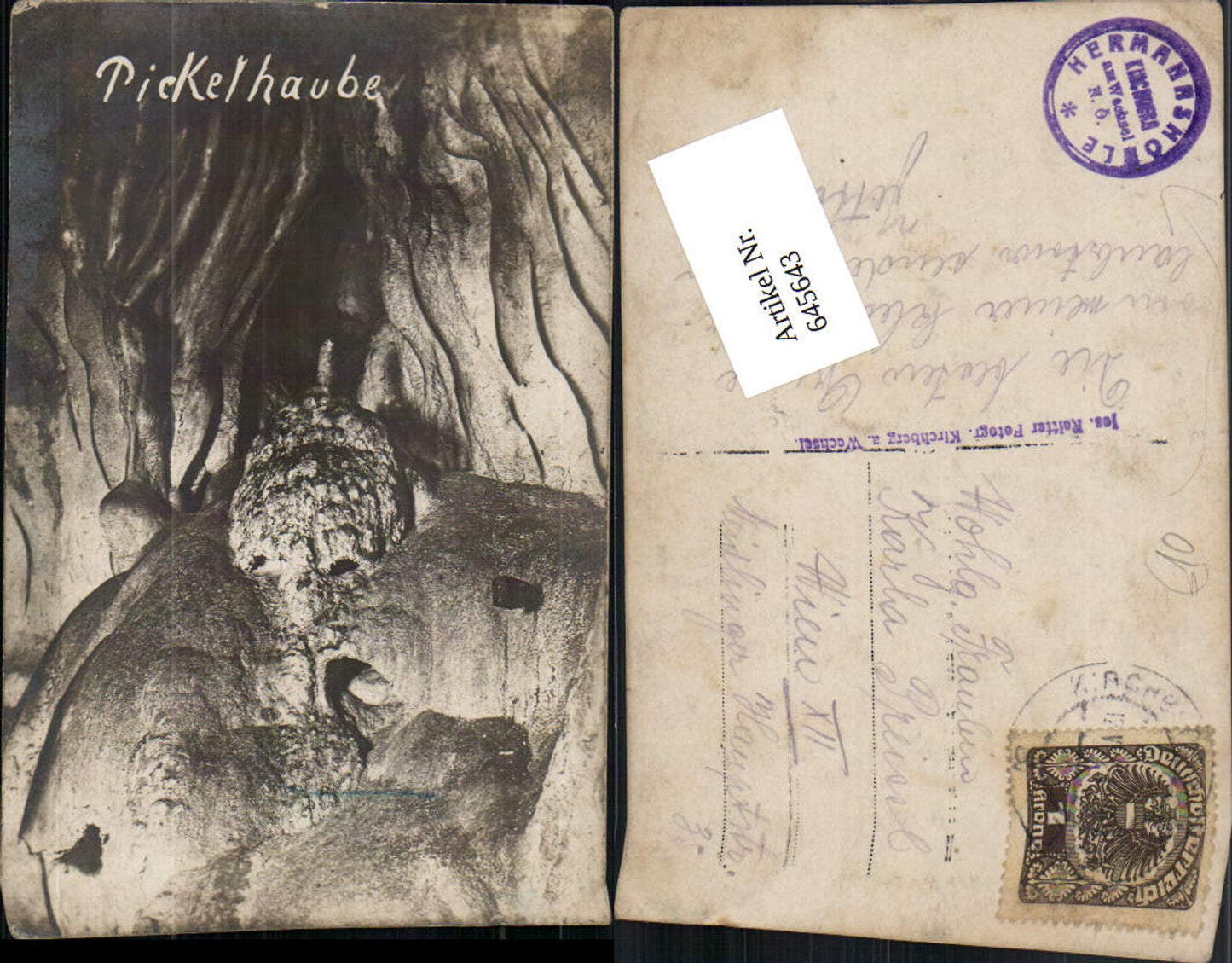 545643,Hermannshöhle Kirchberg am Wechsel Eulenberg pub Jos. Reitter Fotograf