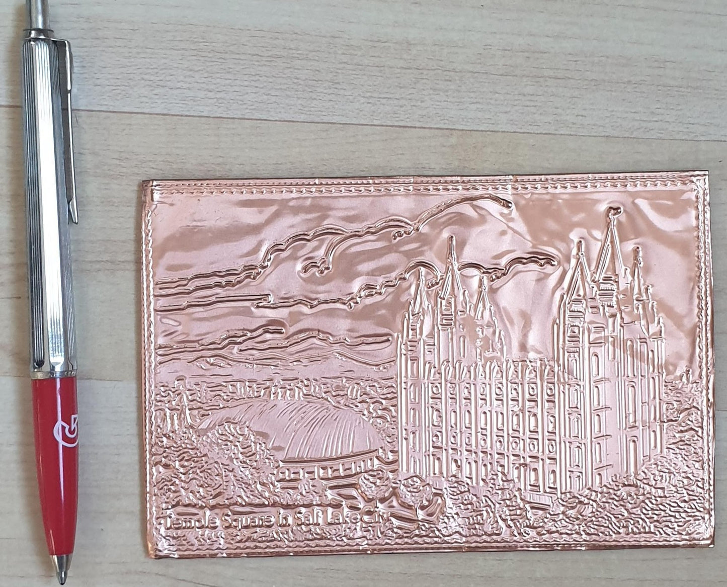 Kupferkarte Kupferansichtskarte Kopper Card Salt Lake City Temple Square Kopperkard Copper