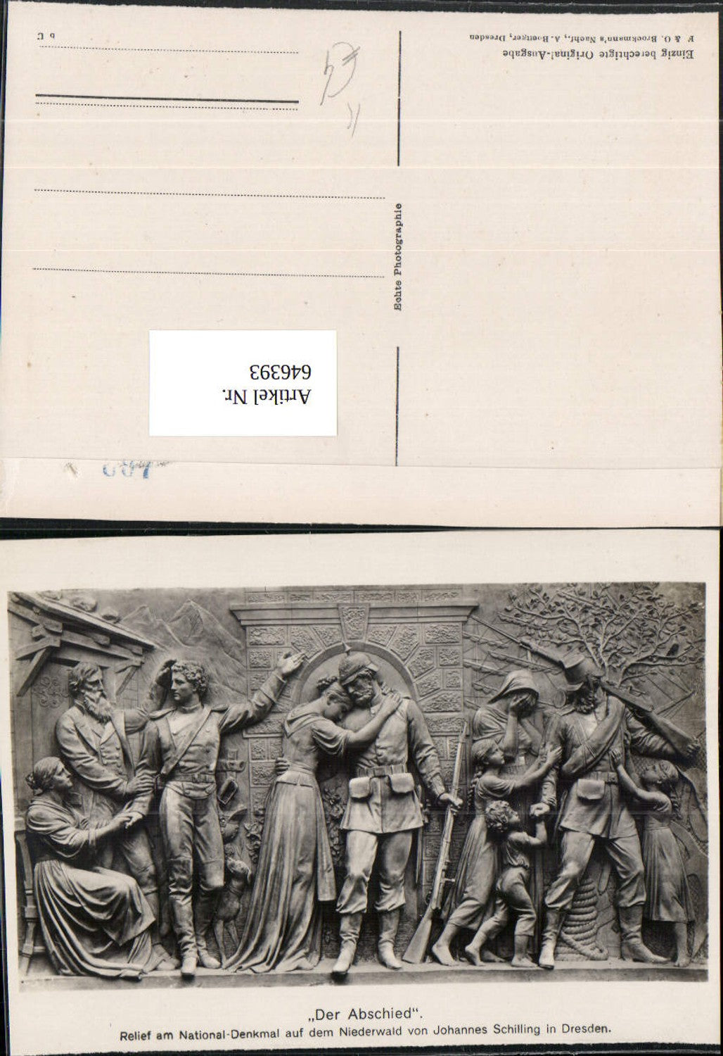646393,Relief National-Denkmal Niederwald Der Abschied v. Johannes Schilling