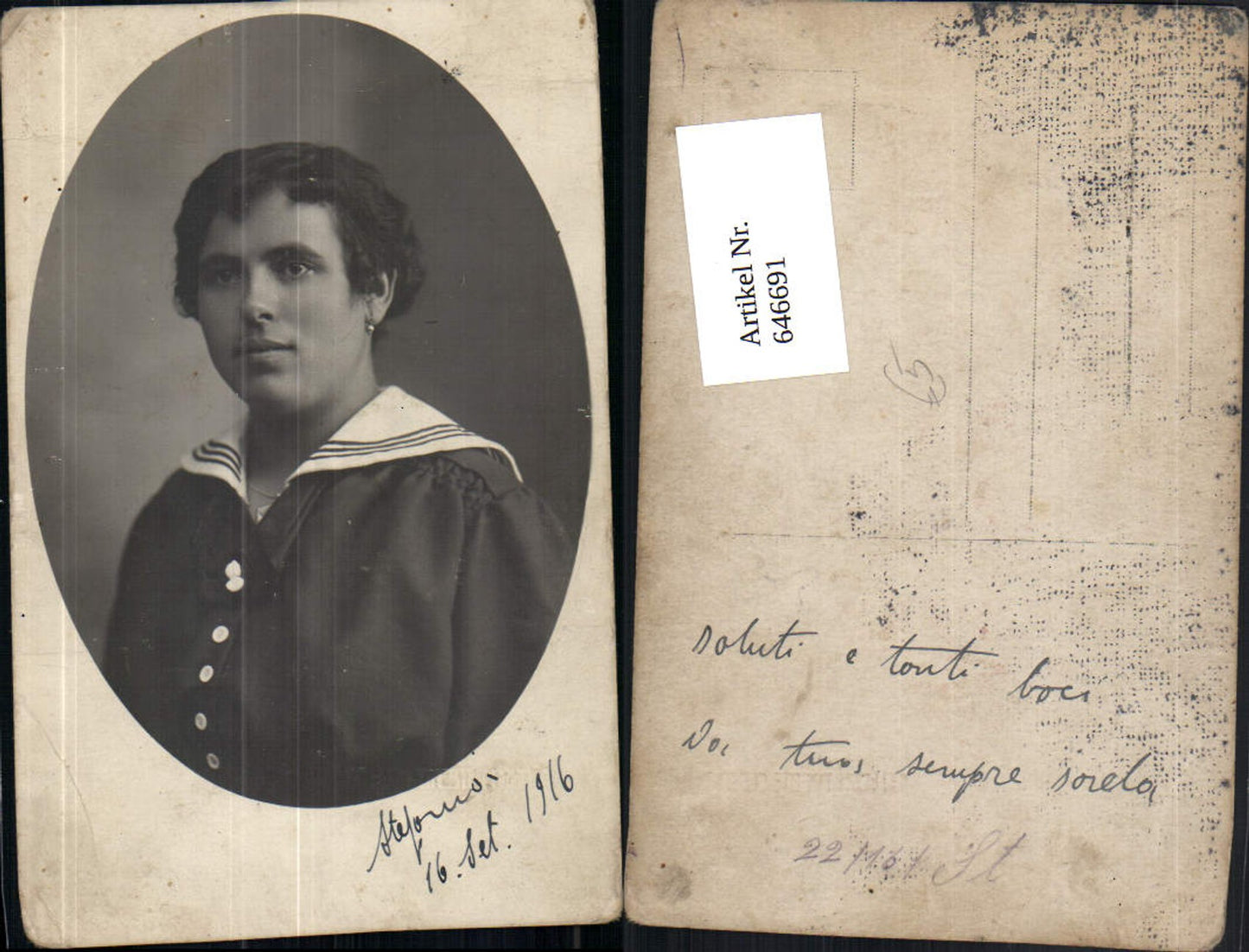 646691,Foto-AK Bad Horn Trieste Frau Matrosenanzug Matrosen Uniform
