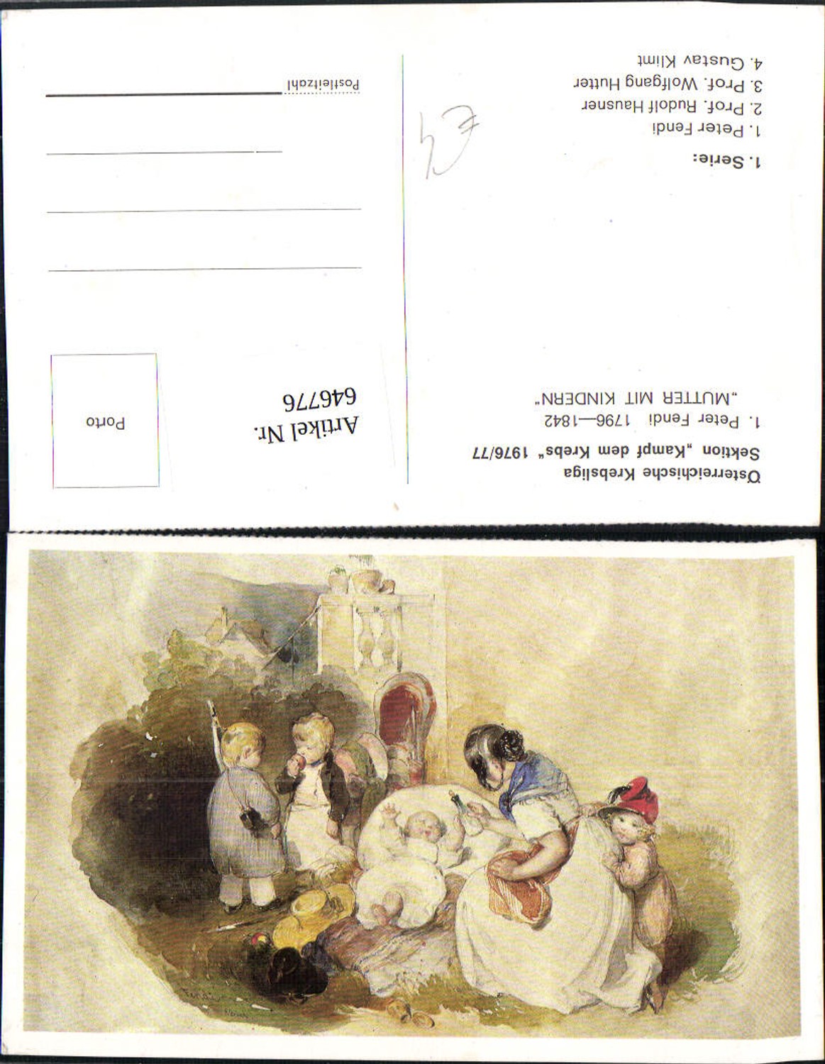 646776, Artist Ak Peter Fendi Mother with children