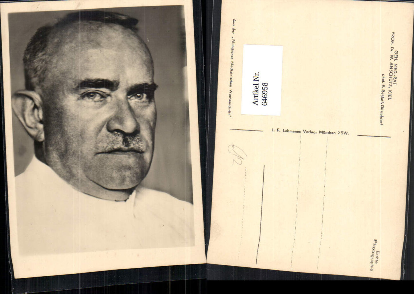 646958,Geh. Med. Rat Prof. Dr. W. Anschütz Kiel phot. E. Retzlaff
