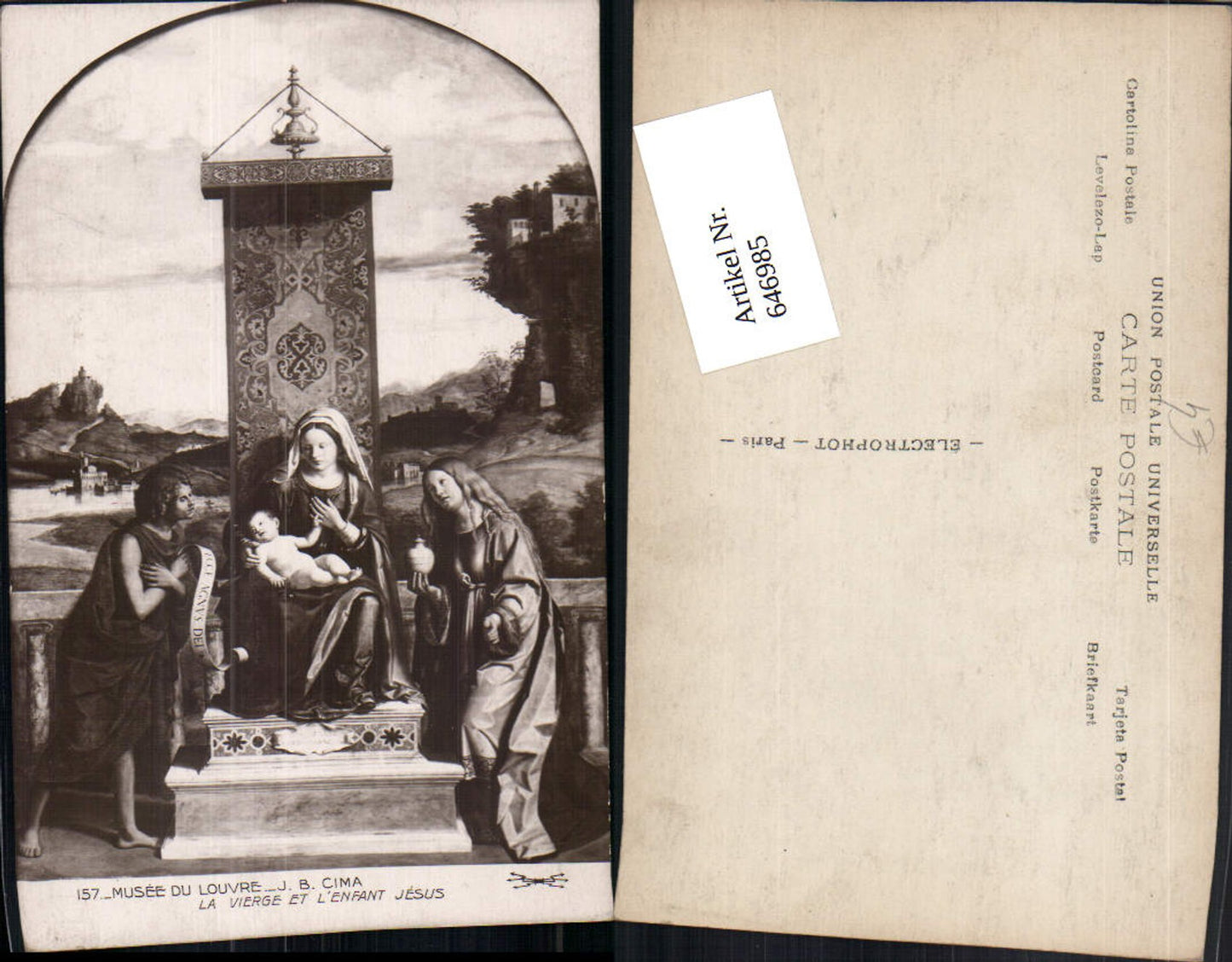 646985,Künstler AK J.B. Cima Maria Jesus