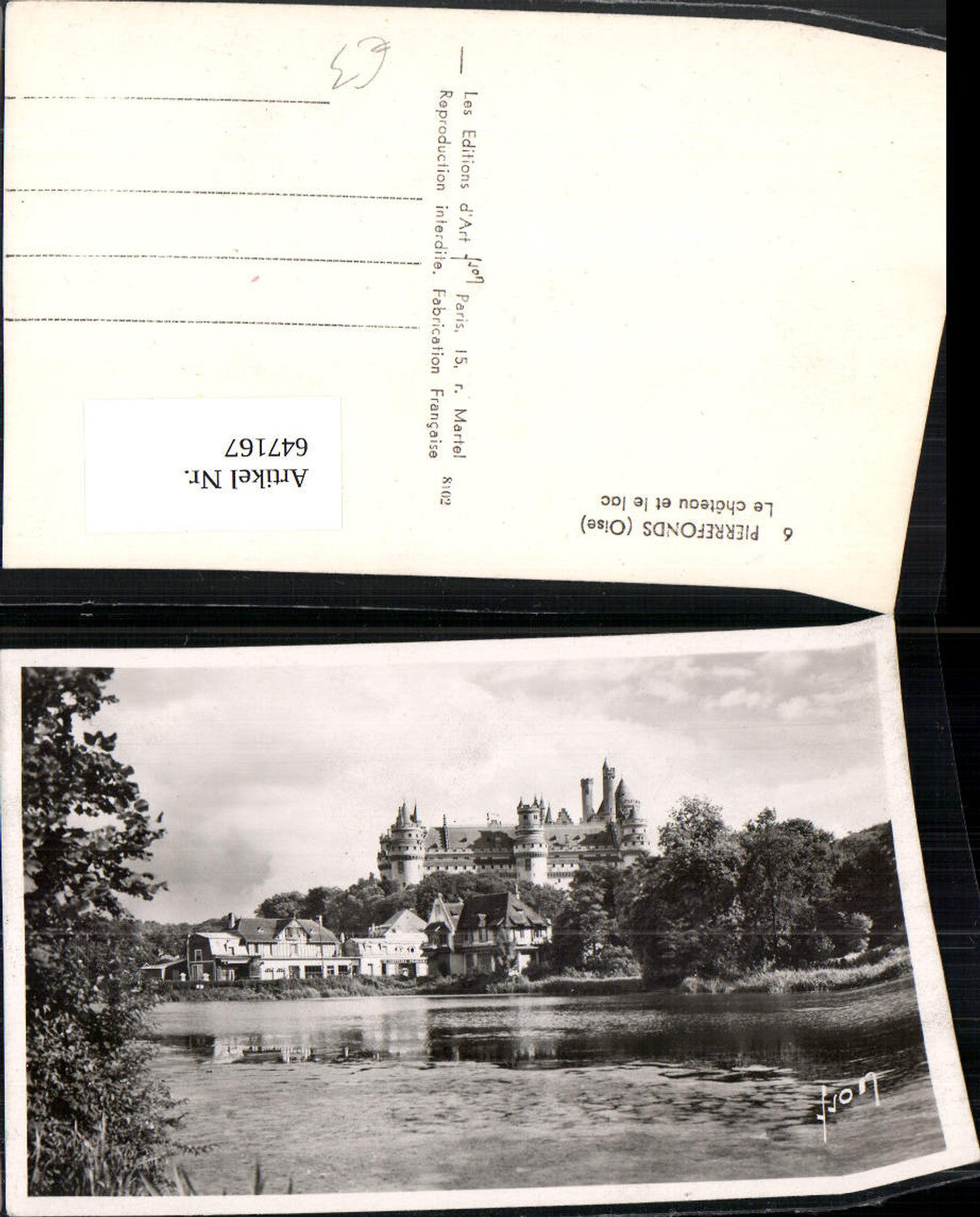 647167,Foto Ak Pierrefonds Oise Le chateau et le lac Schloss France