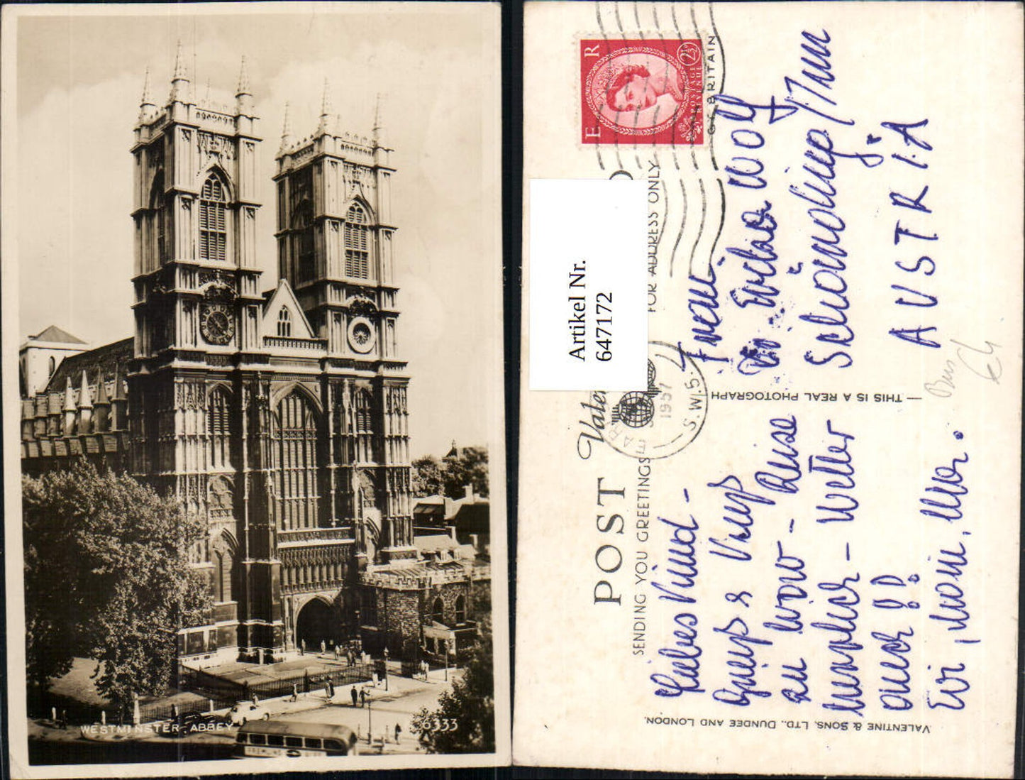 647172,Foto Ak Westminster Abbey Bus Autobus