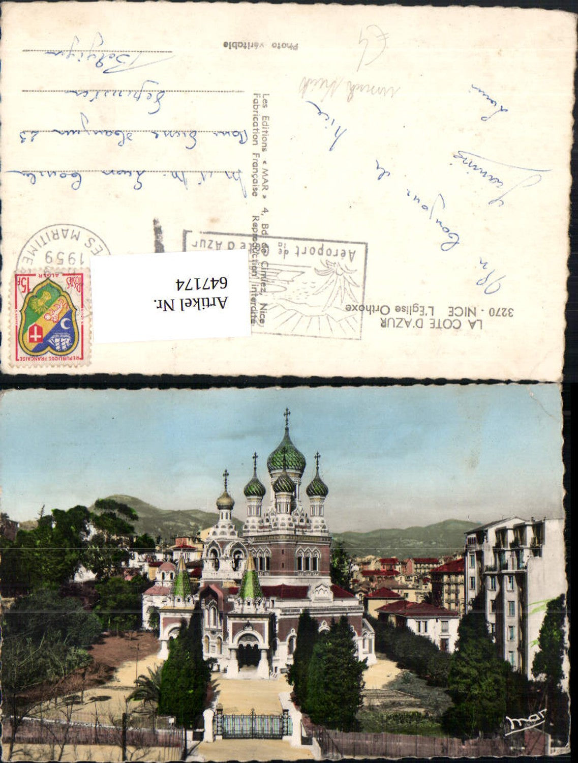 647174,La Cote d Azur Nice Nizza L Eglise Orthoxe Russische Kirche