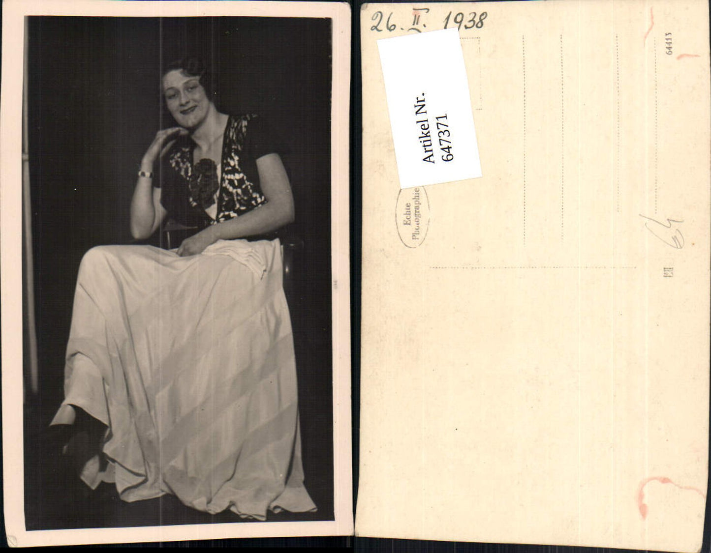 647371,Fotokunst Frau Mode Kleid 1938