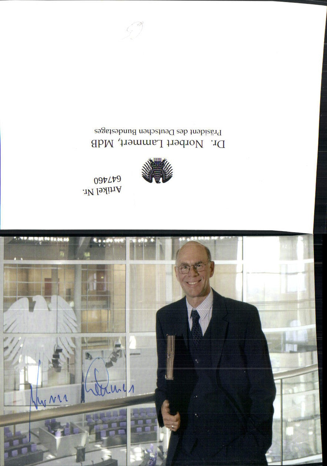 647460,Autogrammkarte Norbert Lammert CDU Politik