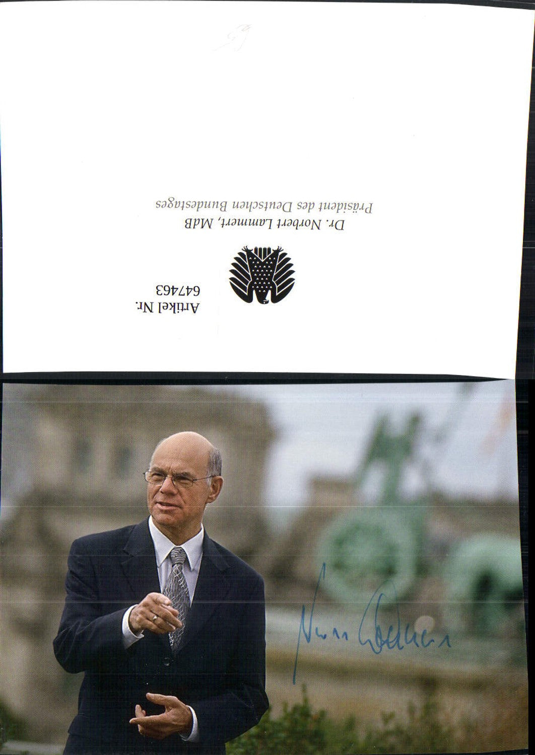 647463,Autogrammkarte Norbert Lammert CDU Politik