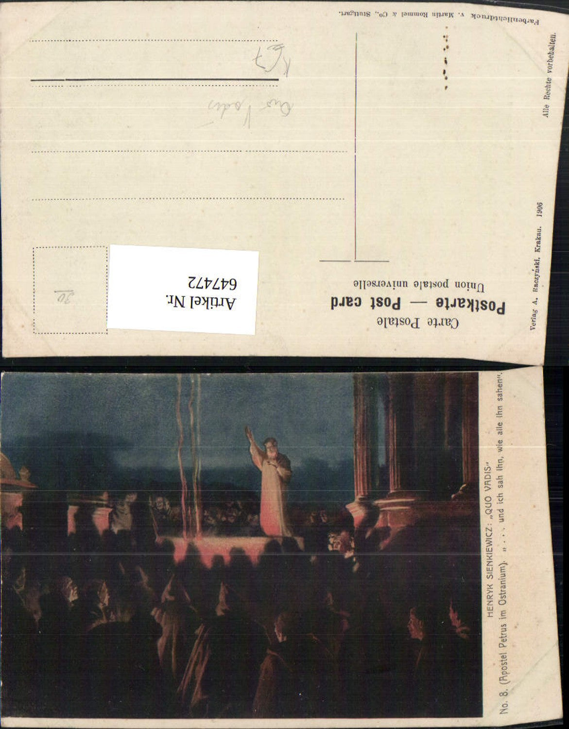 647472,Künstler Ak Schauspieler Henryk Sienkiewicz Quo Vadis No 8 pub Martin Rommel