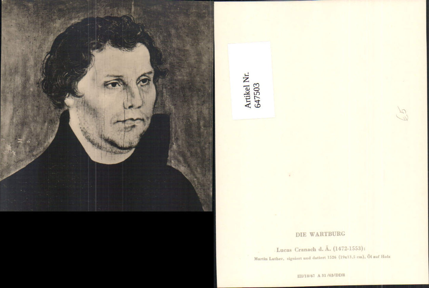647503,Künstler Ak Lucas Cranach d. Ältere Martin Luther Die Wartburg