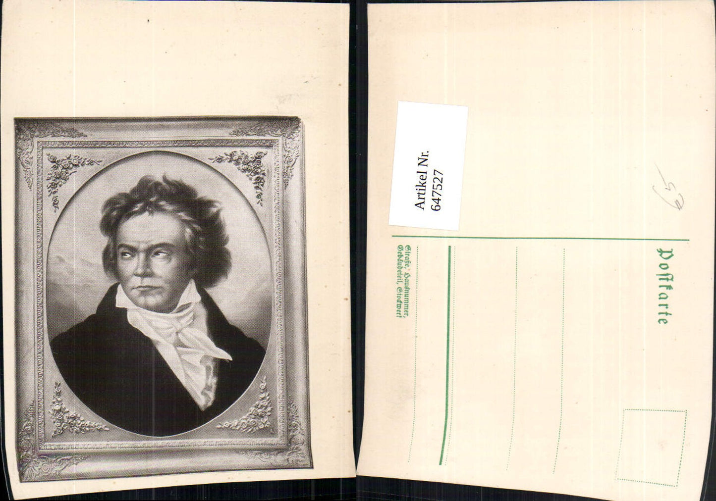 647527,Foto Ak Gemälde Komponist Ludwig van Beethoven Goldrahmen