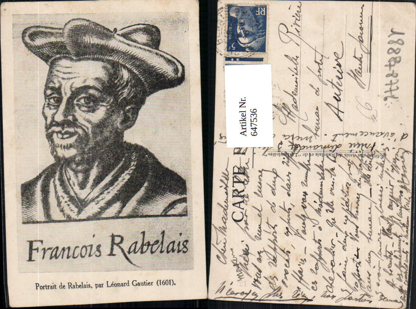 647536,Künstler Ak Leonard Gautier Francois Rabelais Schriftsteller