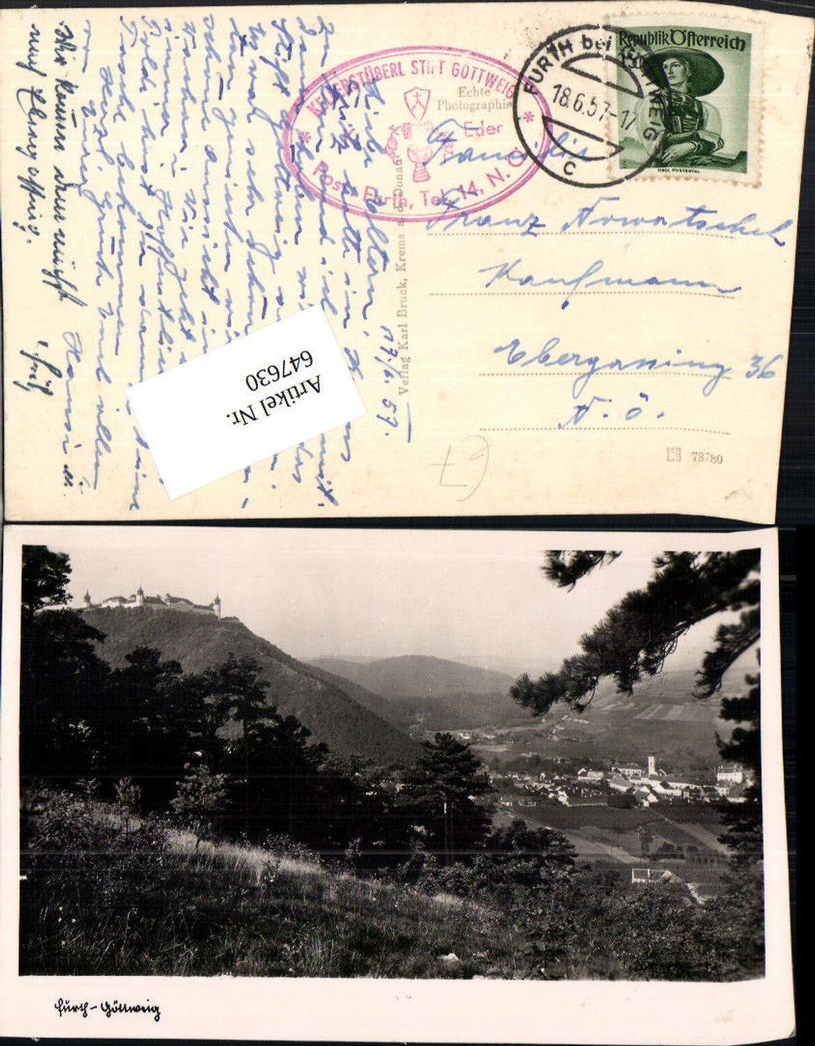 647630,Foto-AK Furth Göttweig in der Wachau