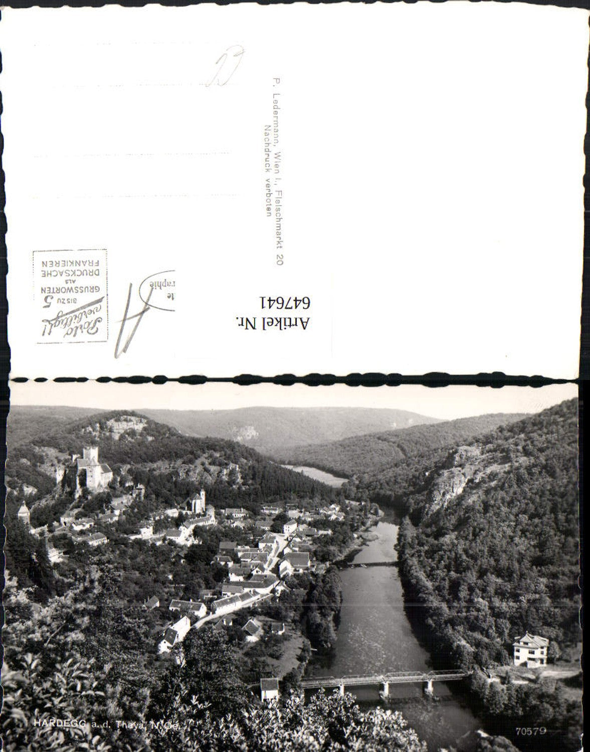 647641,Foto Ak Hardegg a. d. Thaya Ansicht m. Burg