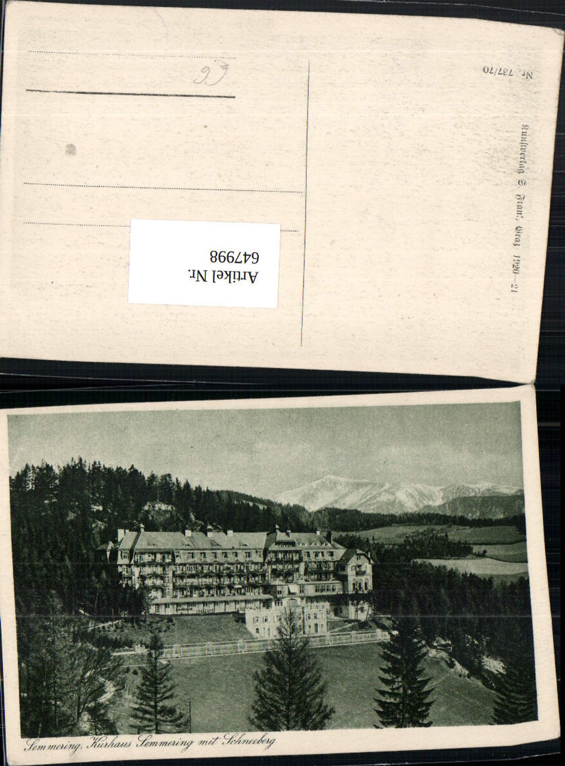 647998,Semmering Kurhaus m. Schneeberg